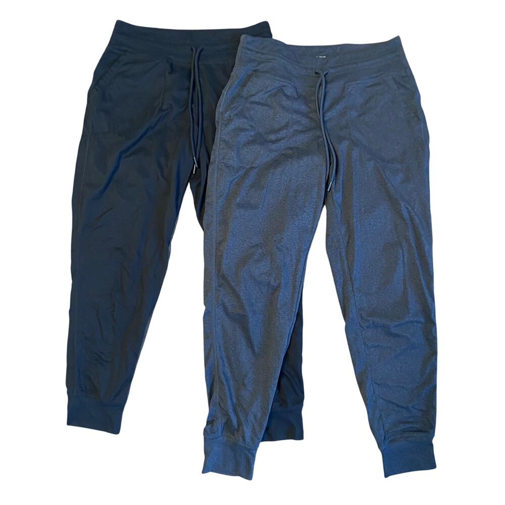 Lolë Relaxed Fit Joggers Women Sz S Gray Black Stretchy Waistband Lot Of 2